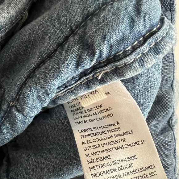 Free People Chloe Dolman Chambray Denim Quilted Jacket size S - Picture 6 of 11